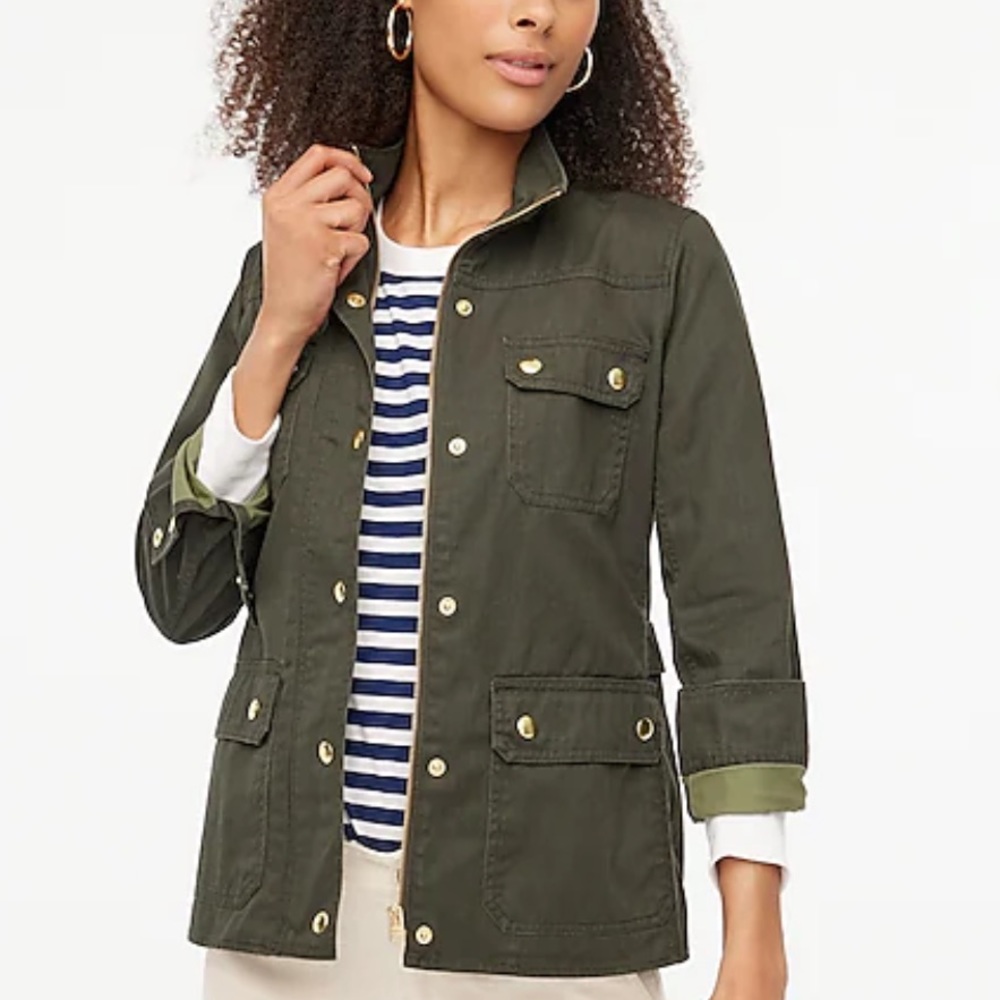 J. Crew Relaxed Boyfriend Field Jacket Olive Green Size XS